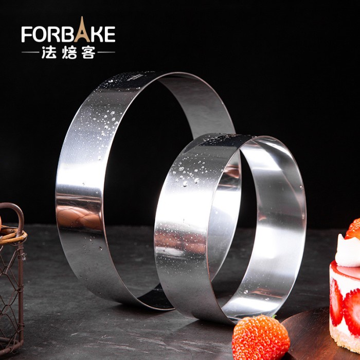 forbake stainless round mousse cake ring circle 8inch / cetakan kue