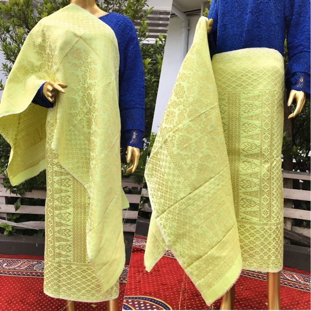 SONGKET TENUN LEPUS HIJAU  LIME  SONGKET ILHAM PALEMBANG 