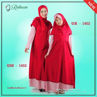 Rahnem Diskon s/d 30% - Gamis GM 1402 & Couple Sarimbit Pasangan Ibu Anak