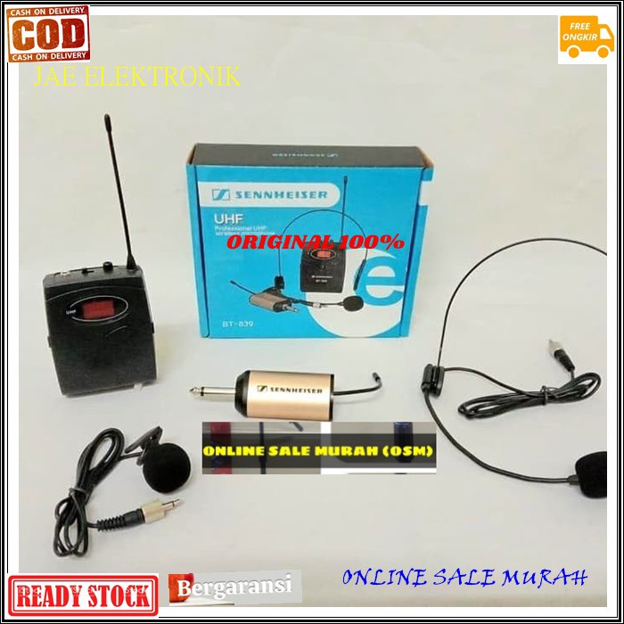 G53 sennheiser Mic Wireless cas Single UHF headset bando senheiser baterai charger mik wireles pro