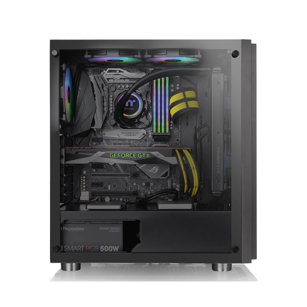 THERMALTAKE H100 TG Black | PC Case Mid Tower Black Casing