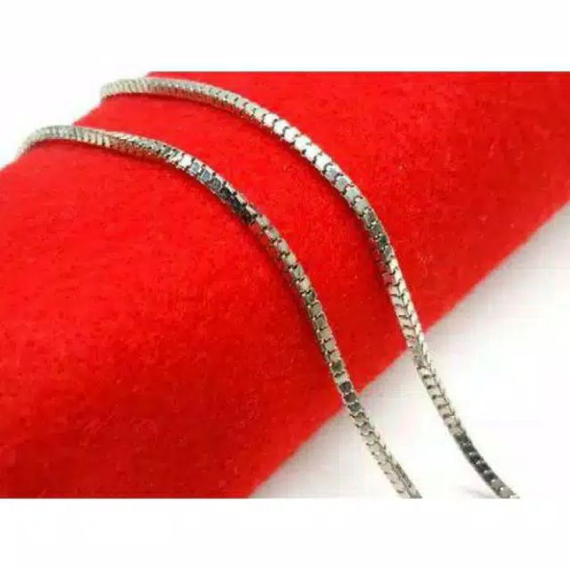 KALUNG MILANO KACA KECIL 1.5 SILVER STAINLESS STEEL TITANIUM PRIA WANITA