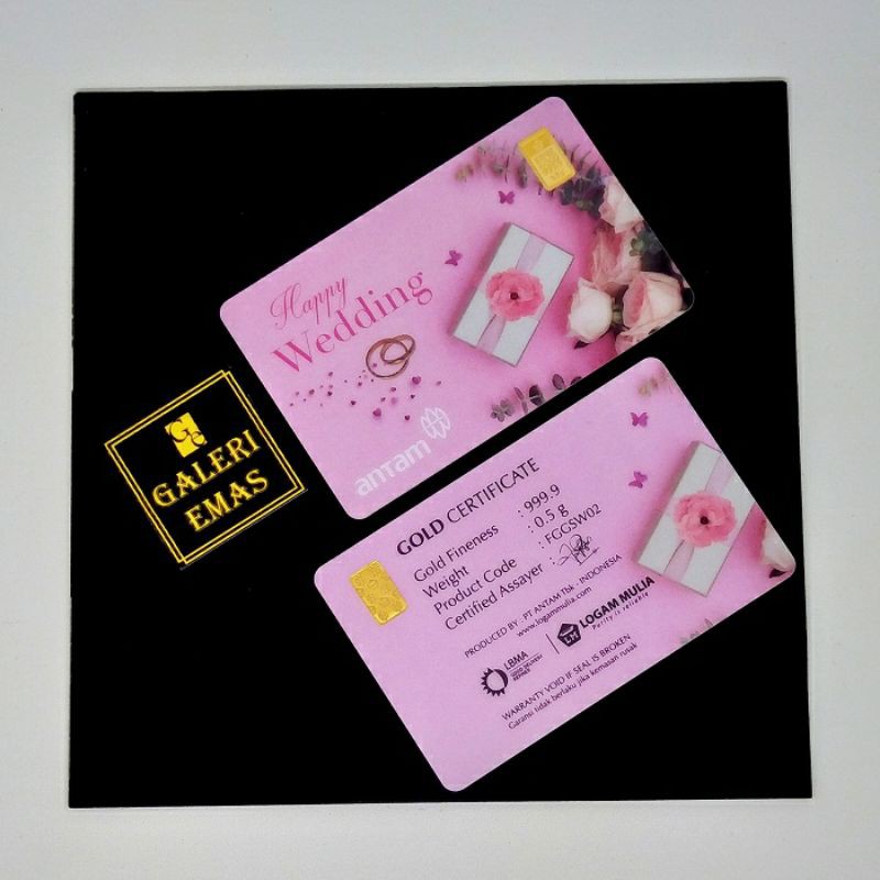 Emas Logam Mulia Antam Gift Series Happy Wedding 0,5 Gram
