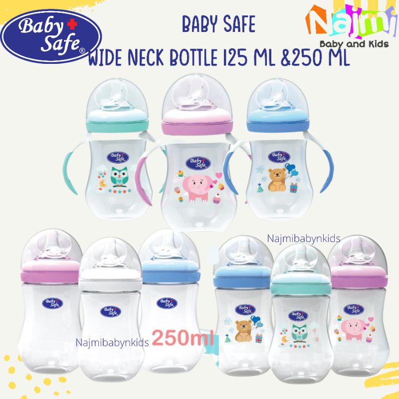 WN001 WN002 WN04 WN05 WN06 WN30 Baby Safe Wide Neck Milk Bottle (Babysafe botol susu) 125ml / 250ml