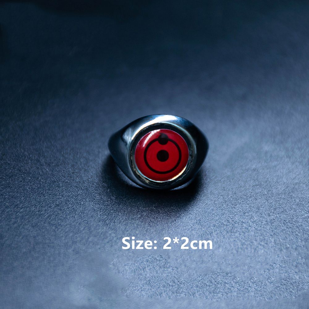 MXBEAUTY Men Anime Ring Japanese Shooting props Cosplay Rings Women Anime Fan Gift Ninja Fashion Uchiha Itachi DIY Jewelry