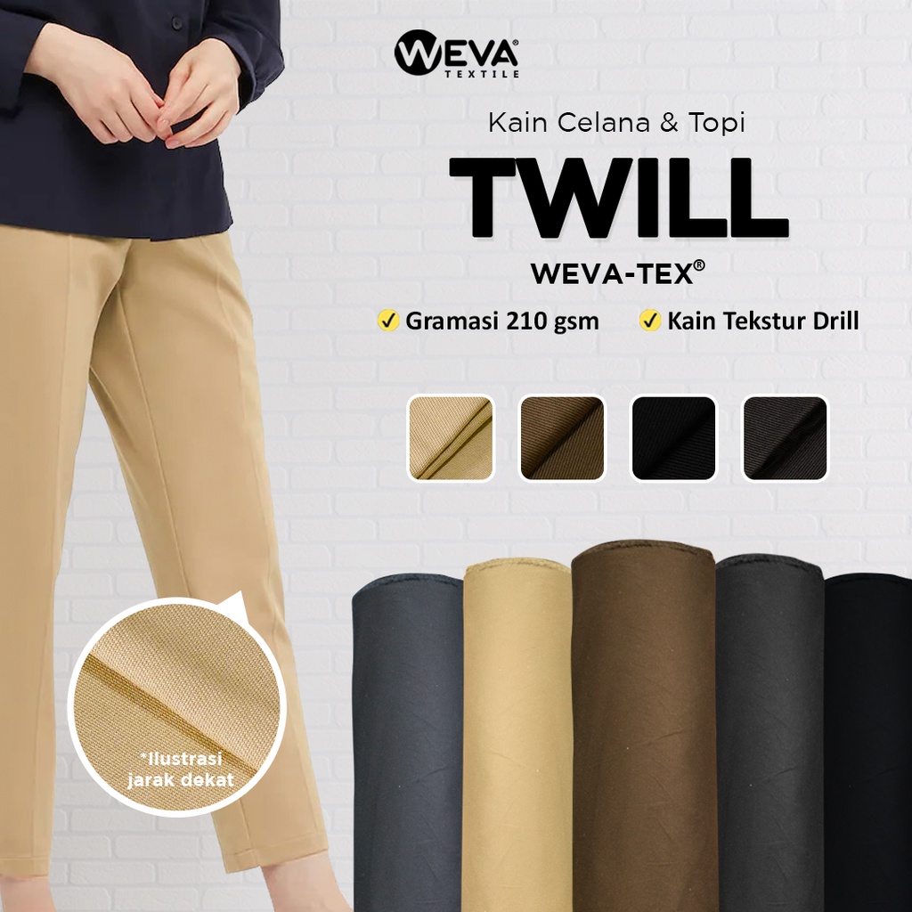 Jual Bahan Kain Twill - Bahan Kain Seragam Celana Kerja - Bahan Kain ...