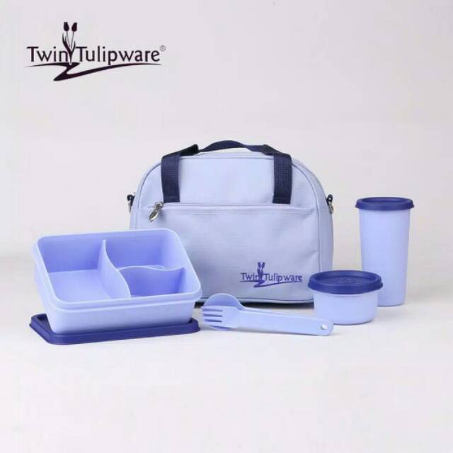 Comfy Meal Set Tulipware Tas Tempat Bekal 3 Sekat Gelas Tumbler Mangkok Sup Kotak Nasi Sendok Garpu