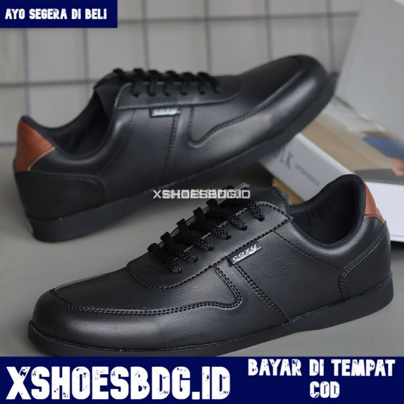 Cosenza Sepatu Casual Pria Sneakers Kasual Polos Ori Pria Cowok kulit faux Kuliah Kerja