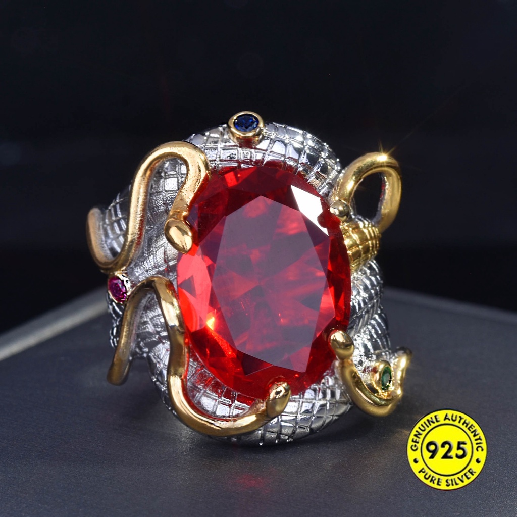Cincin Batu Ruby Elektrik Dua Warna