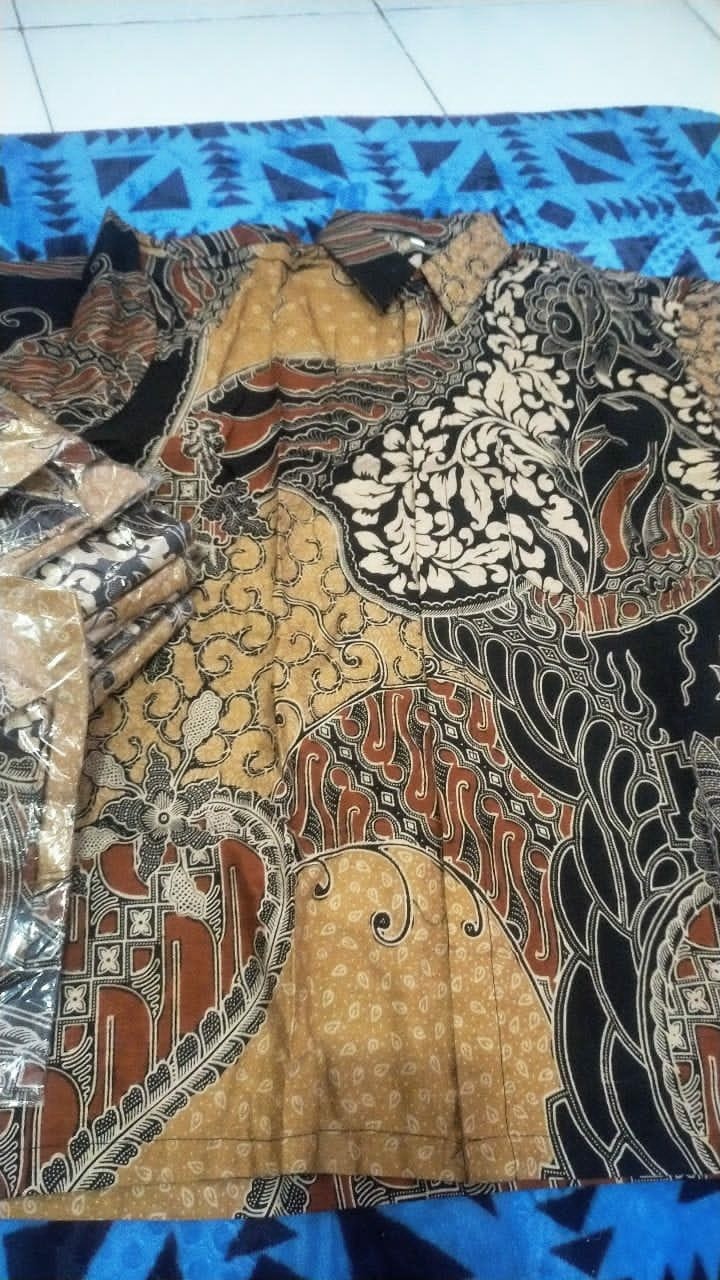 M, L, Xl, Xxl Hem Kemeja Batik Pria Lengan Pendek Terviral  Batik Original Pekalongan