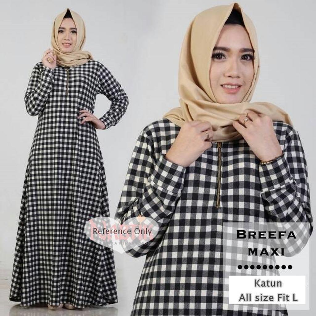 Jual BREEFA / tunik kotak kotak / blus muslim motif kotak Shopee