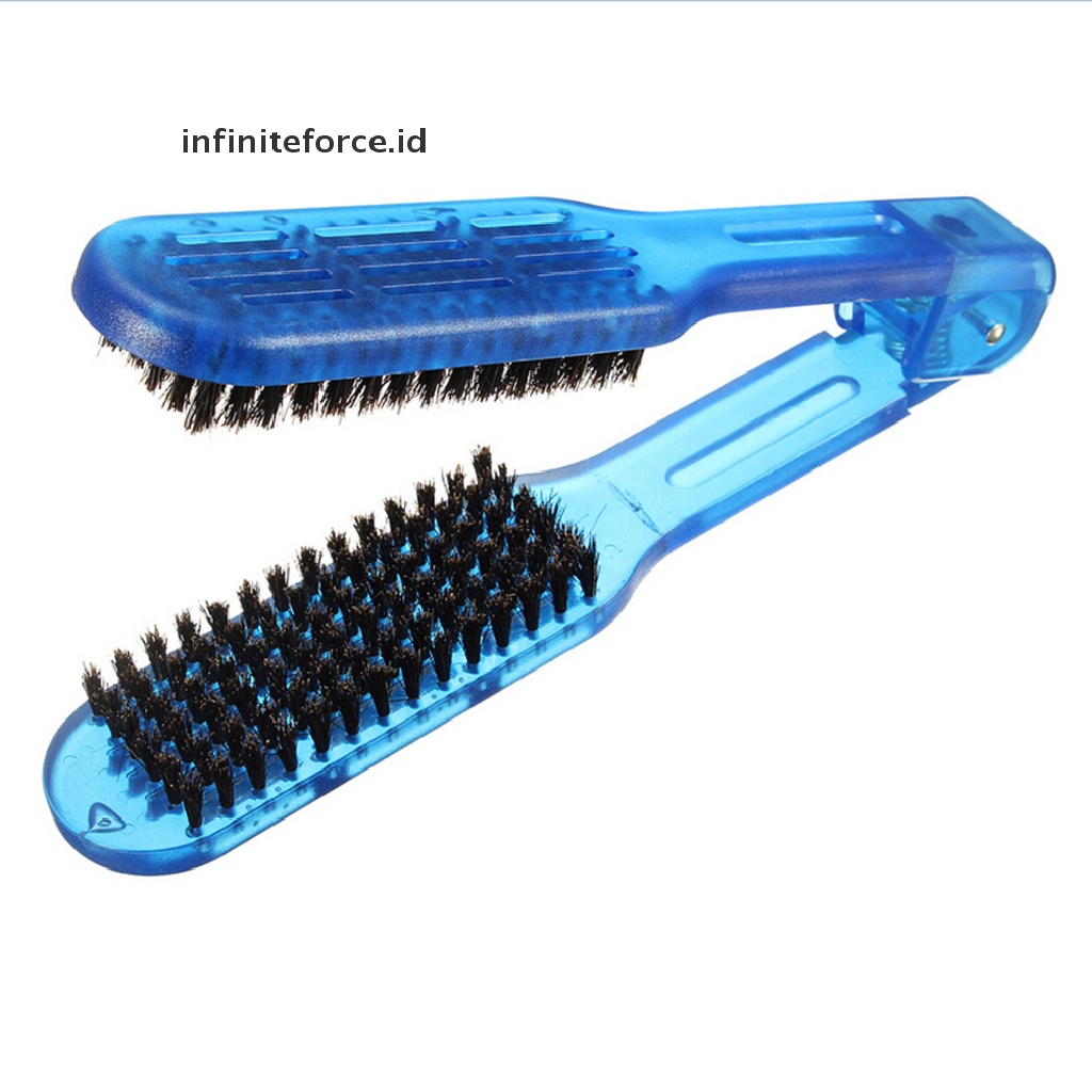 (infiniteforce.id) Sisir Sikat Ganda Bahan Kayu Untuk Meluruskan Rambut