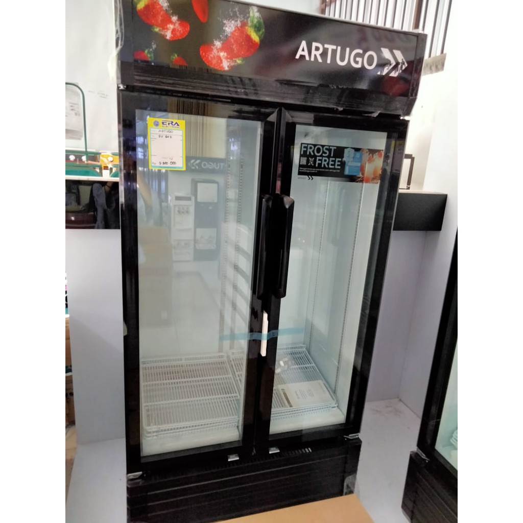 Showcase 2 pintu ARTUGO SV 602 Hitam 620 Liter Magelang