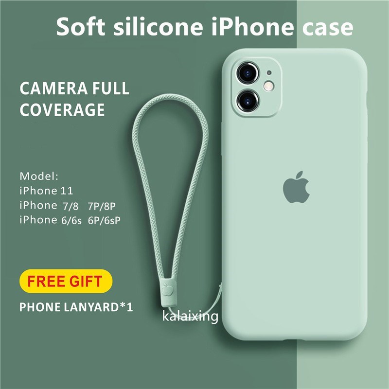 Soft Case Silikon untuk iPhone Xs Max XR 7/8 Plus Perlindungan Lensa Anti Jatuh Casing