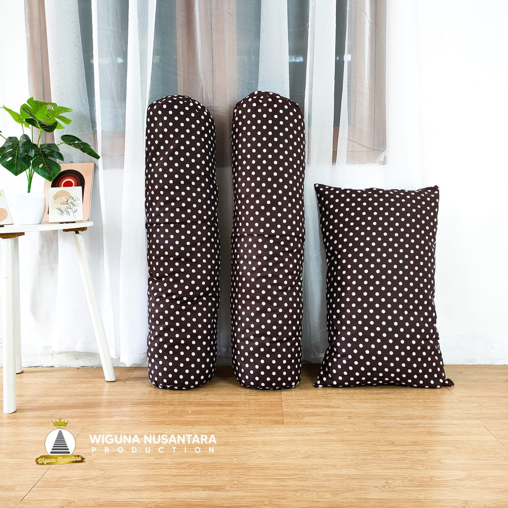 Paket 2 Guling &amp; 1 Bantal Super - Polkadot