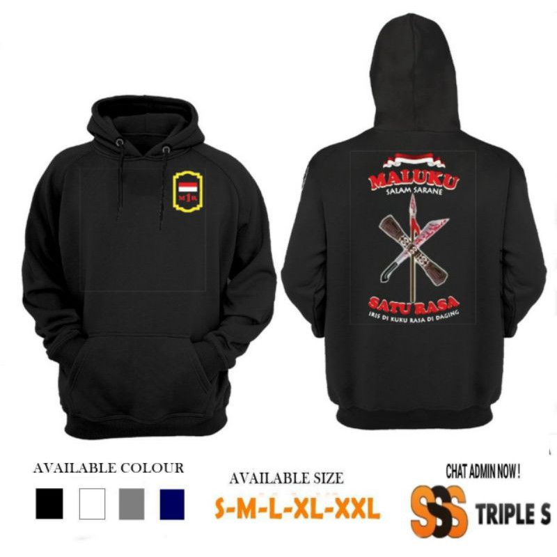 HOODIE JUMPER MALUKU SATU RASA SALAM SARANE IRIS DI KUKU RASA DI DAGING