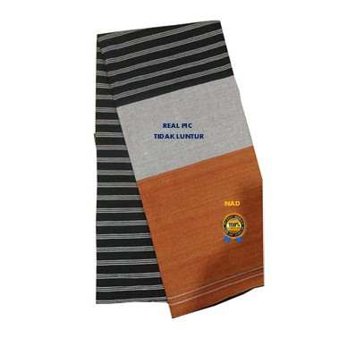 Kain Tenun Lurik 3 Warna Abu Hitam Cokelat Orange Berkualitas-Tidak Luntur