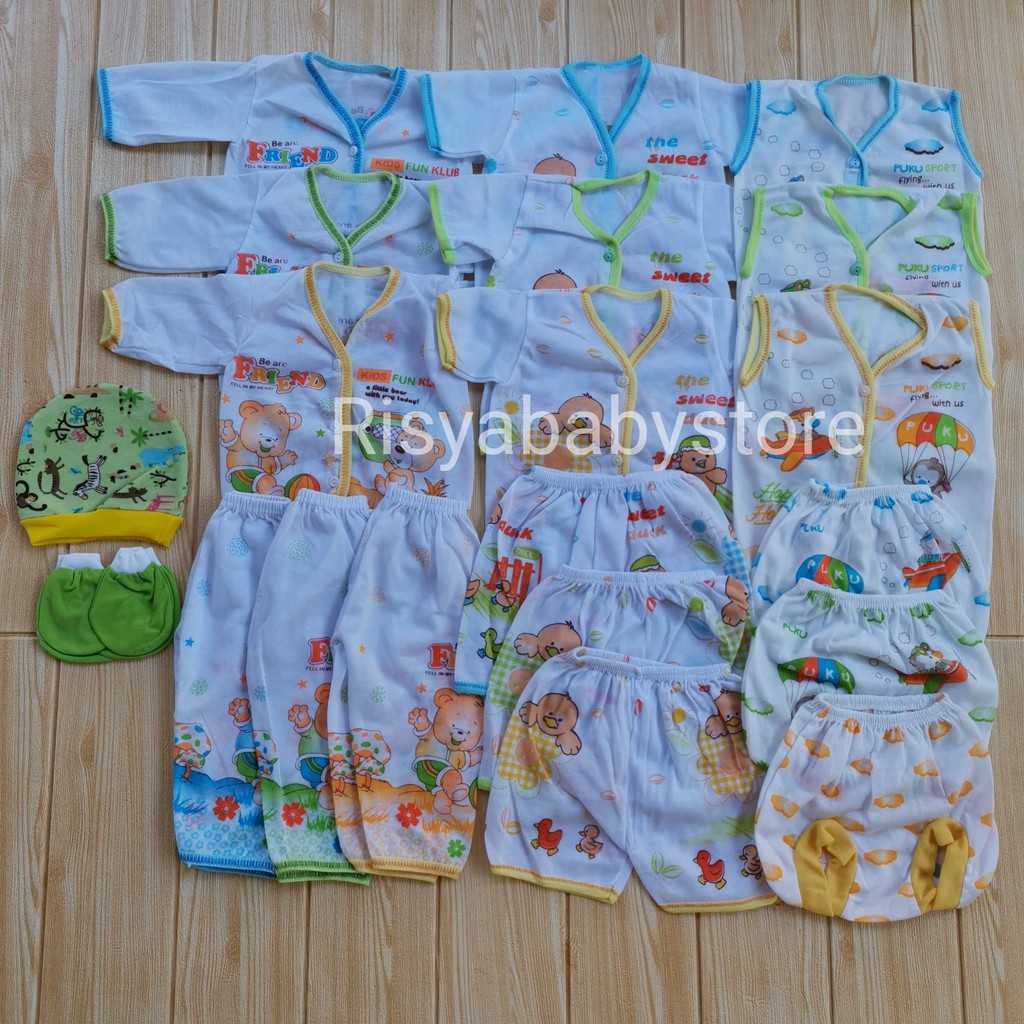 pakaian bayi baru lahir 20 pcs lengkap baju bayi baru lahir celana bayi baru lahir topi newborn