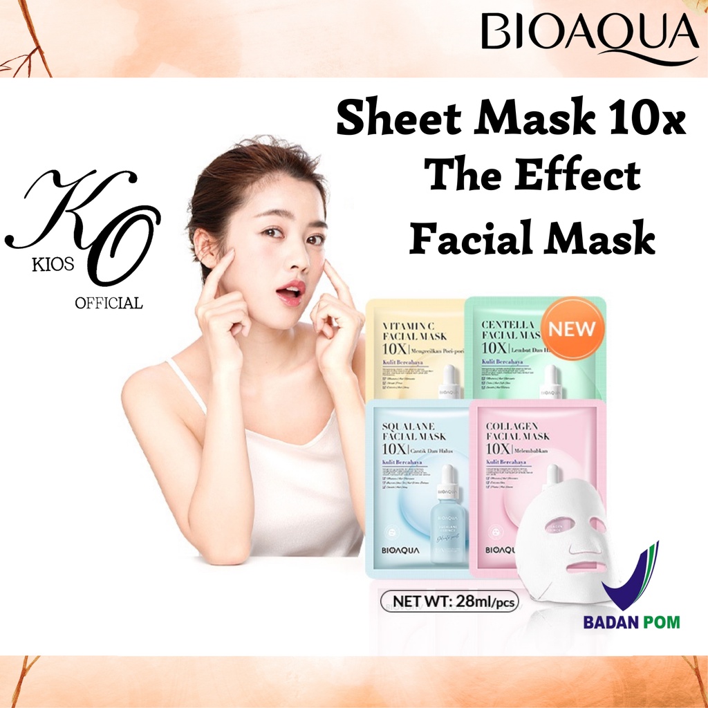 Bioaqua Sheet Mask Flowers Series &amp; Sheet Mask 10X The Effect / Masker Wajah