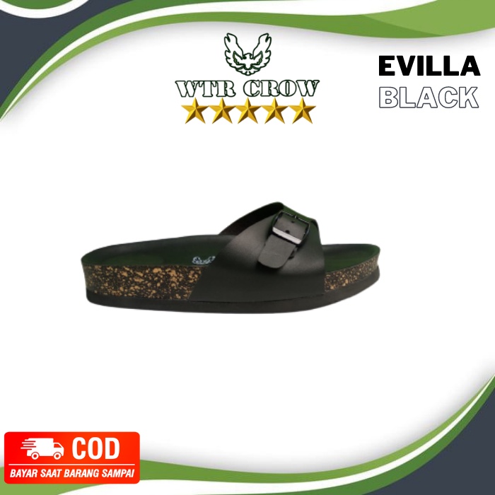 Sandal Selop Wanita Kekinian, Sandal Slide Wanita Santai, Sandal Wanita Slide Slip on, Putih, EVILLA