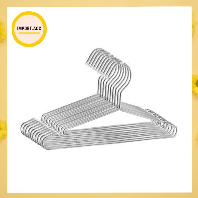Hanger Baju Stainless Steel 1 pak isi 10 pcs 41 cm / hanger baju anti karat/Gantungan Baju Stainlees Steel [IMPORT]