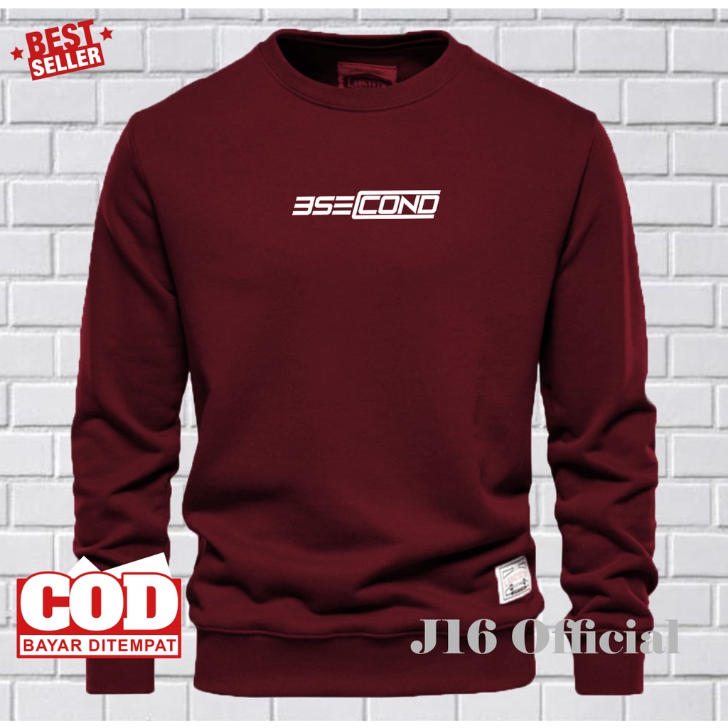 CREWNECK 3SECOND Jaket Distro Sweater Oblong Pria Wanita Bahan Fleece Tebal