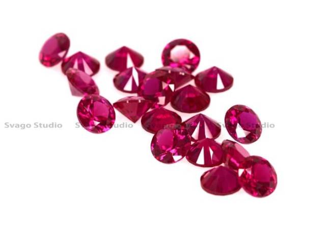 Batu Ruby 2mm Red Pink Synthetic Corundum