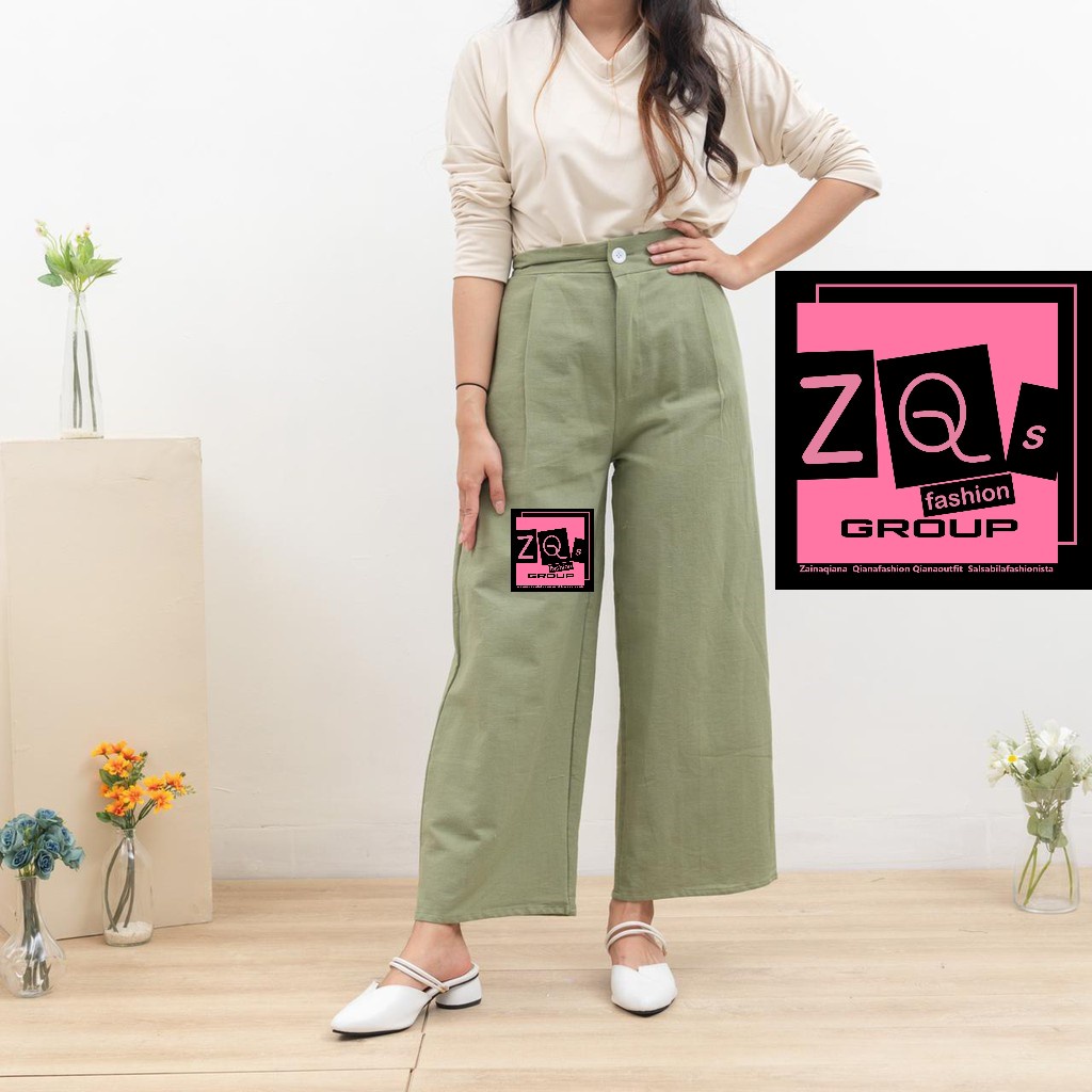 SEOUL Highwaist Kulot Celana Wanita Linen Premium Pants &quot;Best Seller dan best price