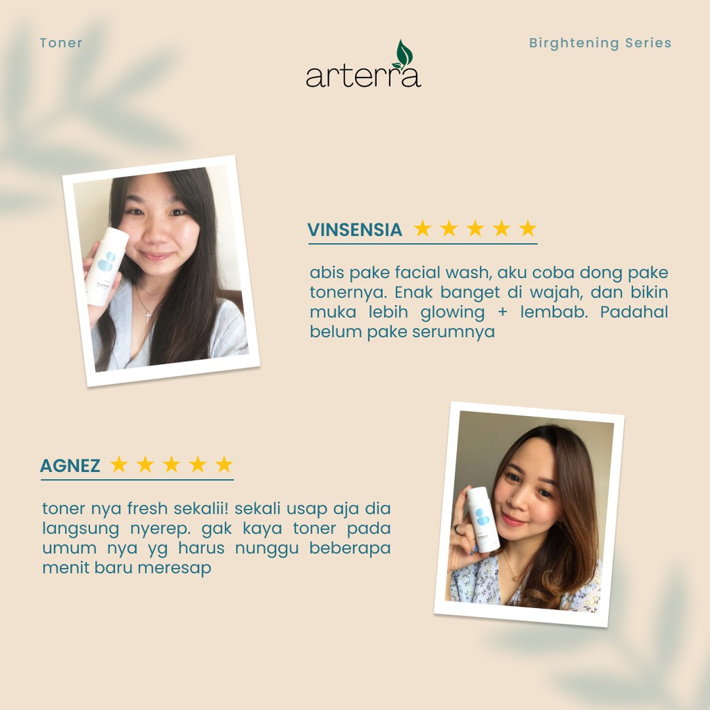 ARTERRA BRIGHTENING FACE TONER ANTI AGING | NIACINAMIDE ALPHA ARBUTIN PEMBERSIH PENCERAH KULIT WAJAH GLOWING