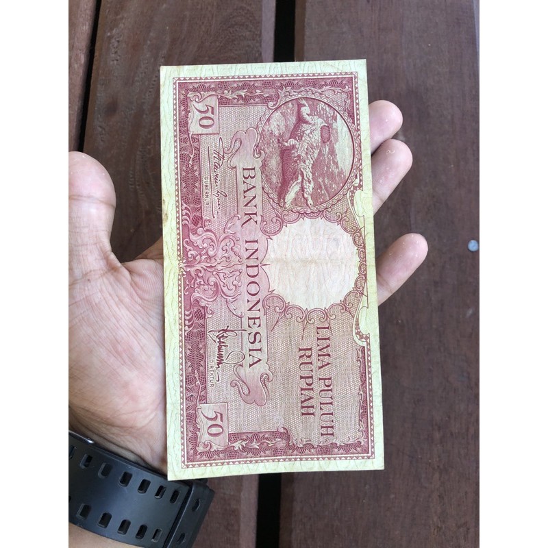 Uang Kuno 50 Rupiah Buaya XF