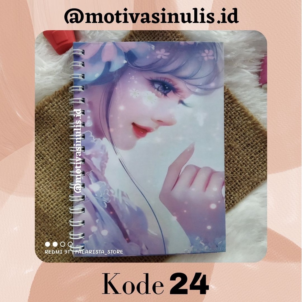 (Standard) NOTEBOOK SPIRAL BLACK LINES Part 2 COVER MOTIVASI / BUKU CATATAN HARIAN-24