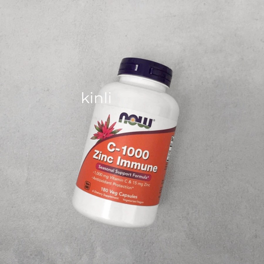 now vitamin C 1000 zinc immune 15mg 180 veg capsules