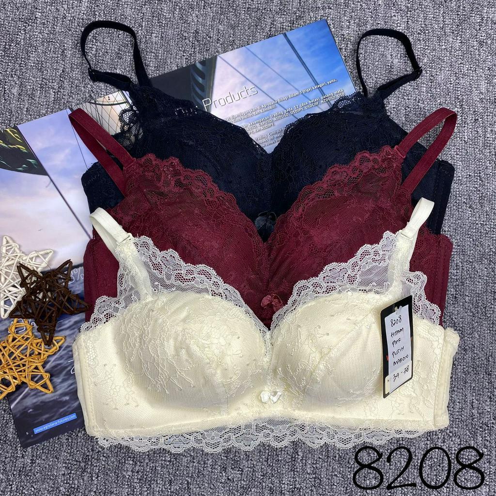 BRA / BH WANITA 8208 Pakaian dalam wanita BUSA TIPIS TIDAK ADA KAWAT SIZE 34-38 BH Seamless Brokat Bra Seamless Tanpa Kawat Wanita Pakaian Dalam Wanita Bh Sans Complexe Arum Underwired Bra Berkawat Tanpa Busa