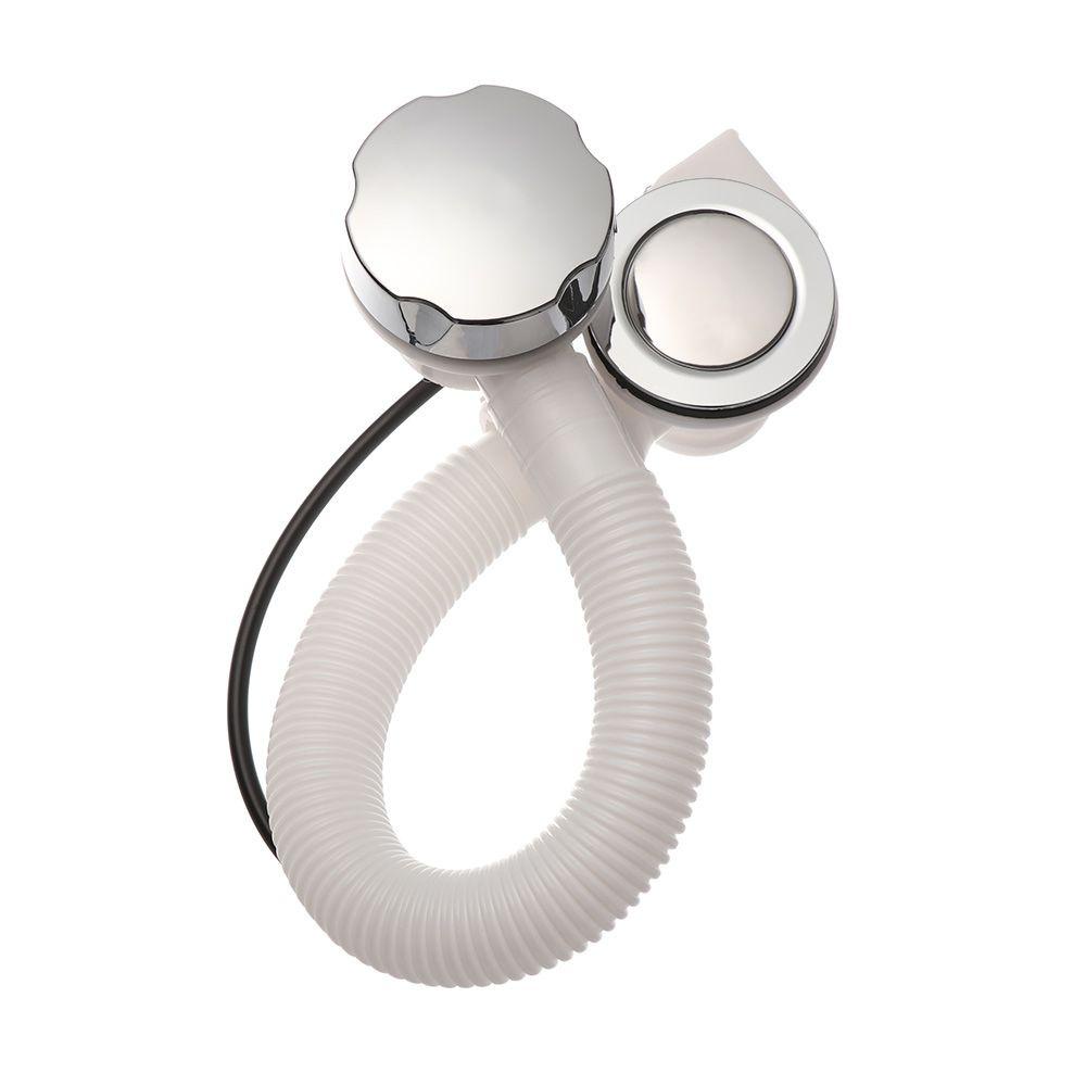 TOP Bathtub Drain Tube Chrome Sambungan Kit Kamar Mandi Bulat Bath Overflow
