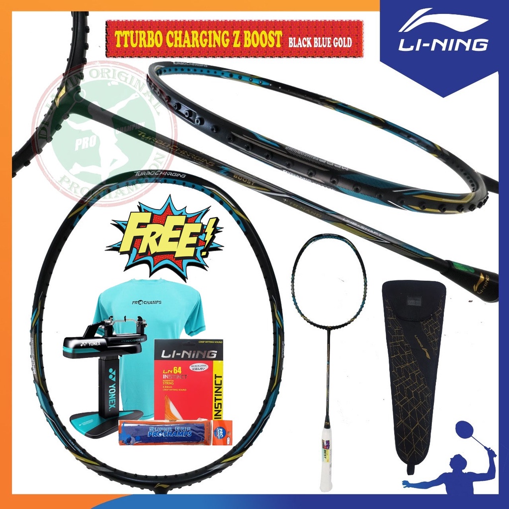 Lining Turbo Charging Z Boost Raket Badminton Original