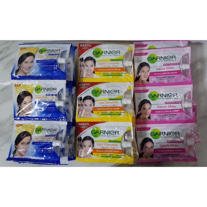 Garnier pelembab sachet (Light complete/sakura/Light complete night)