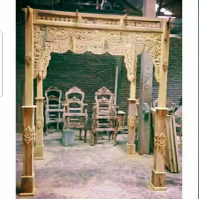 Pergola gebyok selamat datang pelaminan