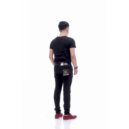NIZMDENIM CELANA PRIA JEANS HITAM PANJANG STRETCH NGARET MELAR SLIMFIT JEANS / PENSIL-Hitam pensil