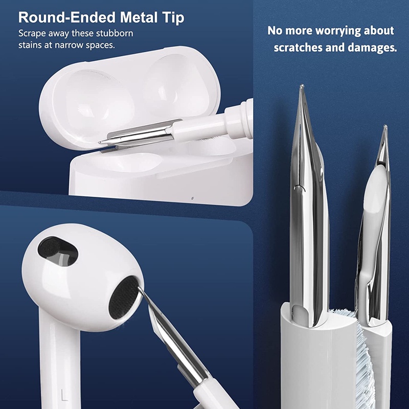 Dllen Set Pen Pembersihkotak Penyimpanan Untuk Earphone Bluetooth Wireless Earbud B003