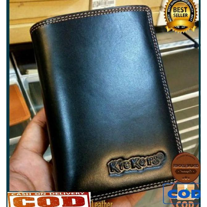 Dompet Kickers Premium Hitam Kulit Asli - Dompet Pria 100% Kulit Sapi Sintashop45