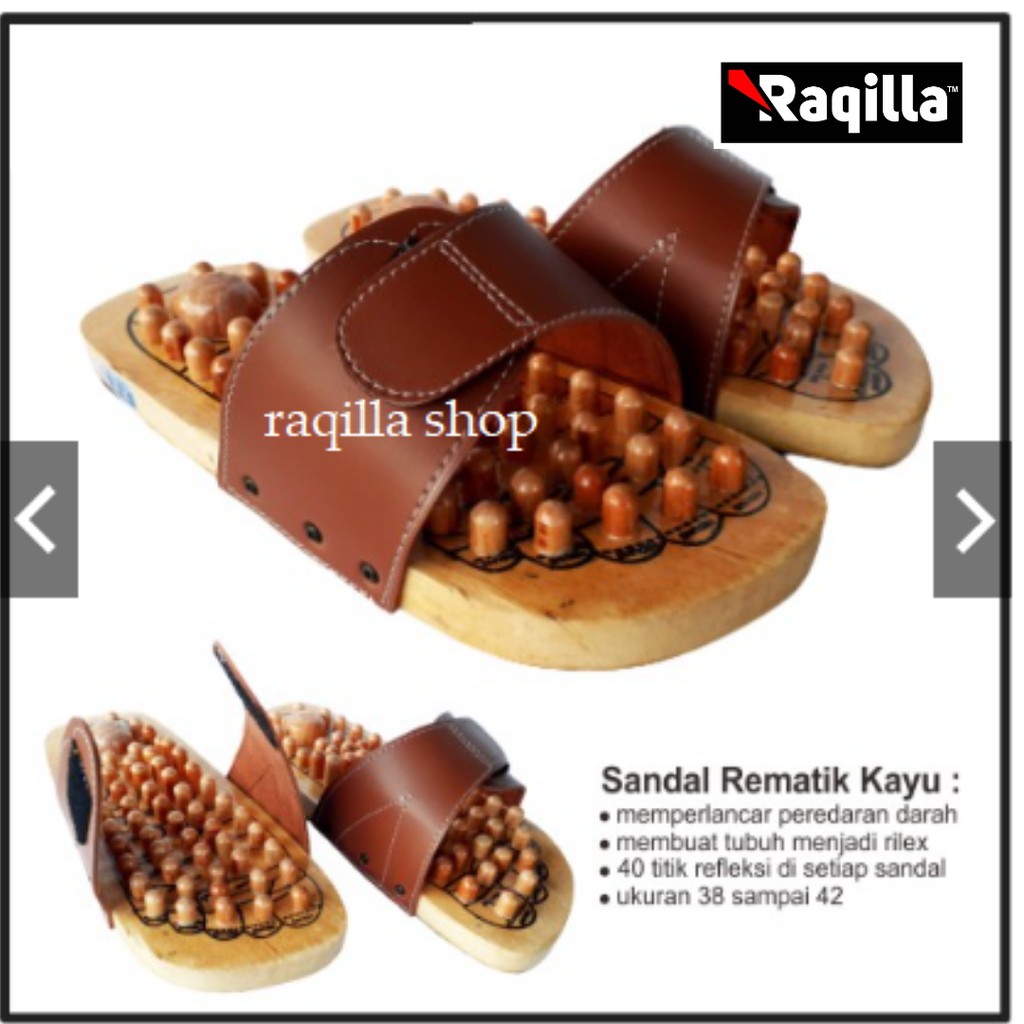 Sandal selop pria rematik kayu pria wanita slop terapi refleksi kesehatan murah size 38-42