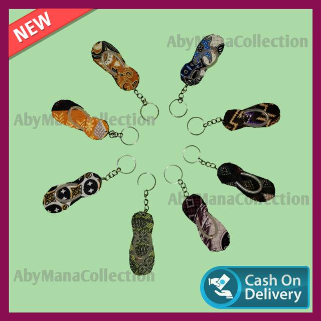 [COD] SOUVENIR PERNIKAHAN GANTUNGAN KUNCI SANDAL MOTIF BATIK KEMASAN PLASTIK TERMURAH