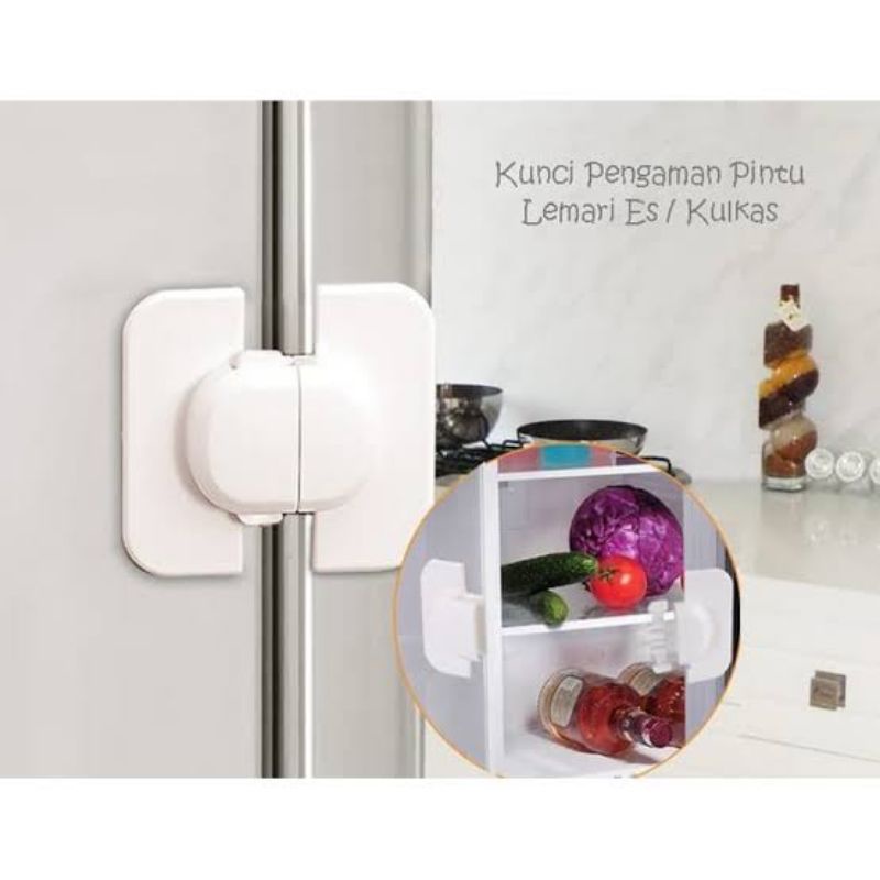 Kunci Pengaman Pintu Laci Lemari Pakaian Kulkas Safety Lock