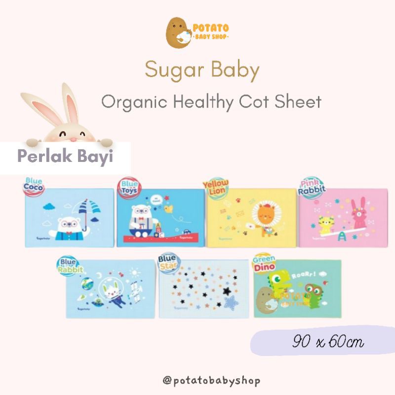 Sugar Baby - Organic Cot Sheet Perlak Karet Bayi