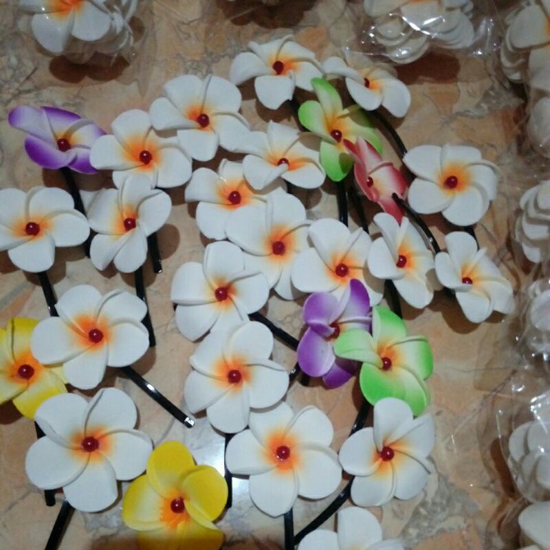 jepit bunga kamboja palsu,asesoris jepit bunga dpt 10 biji