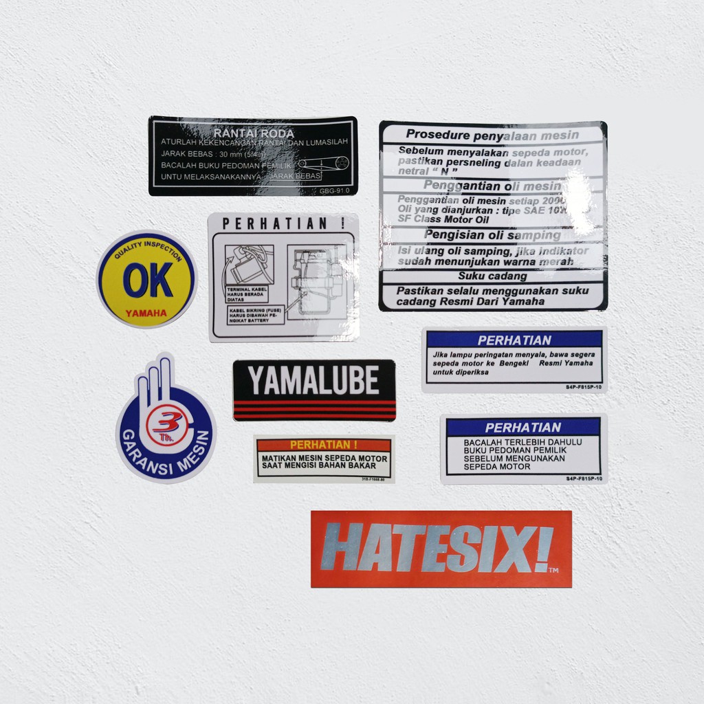 Stiker Pelengkap Detail Yamaha F1ZR FIZ R Force one Full Set Hatesix