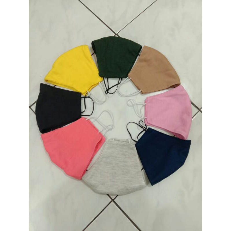Masker Bahan Katun 2 ply/ Masker Non Medis Bahan Katun 2 Lapis Tali Karet