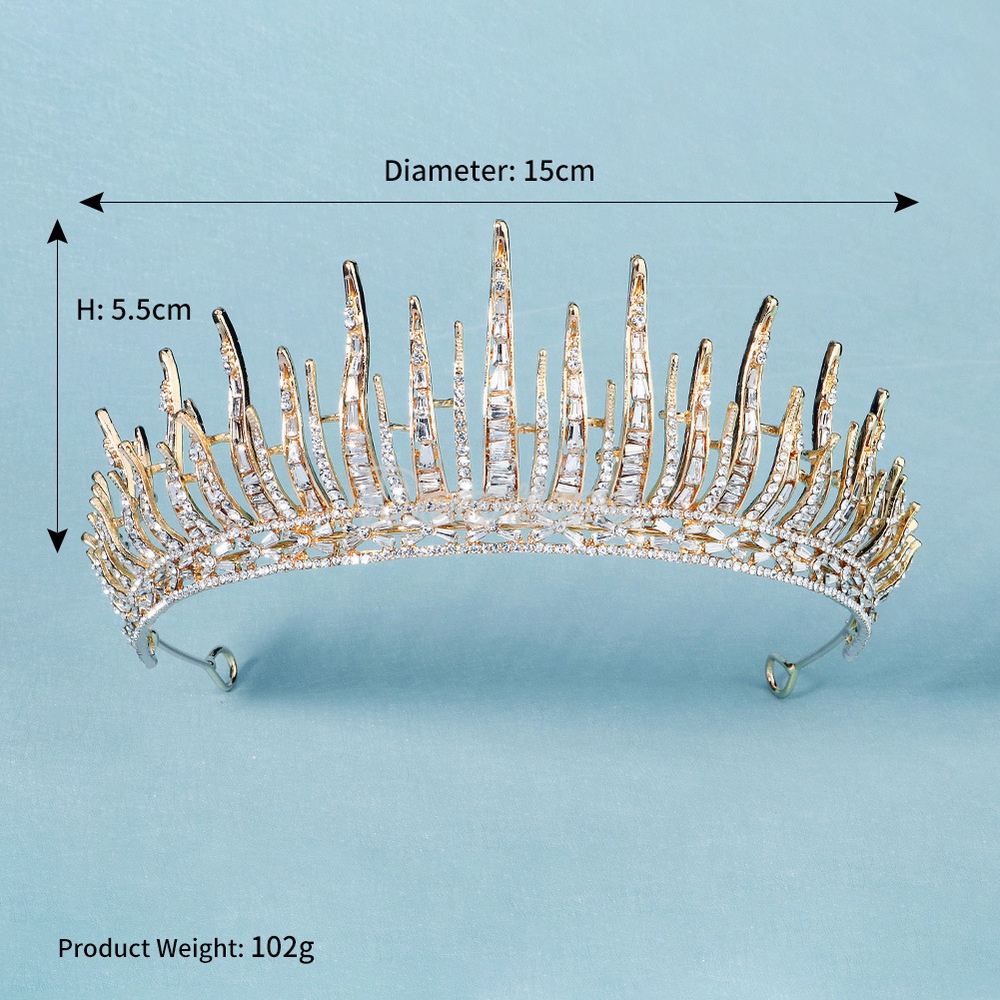 Bridal Hair Accessories Retro Queen Crown Alloy Rhinestone Crown Tiara