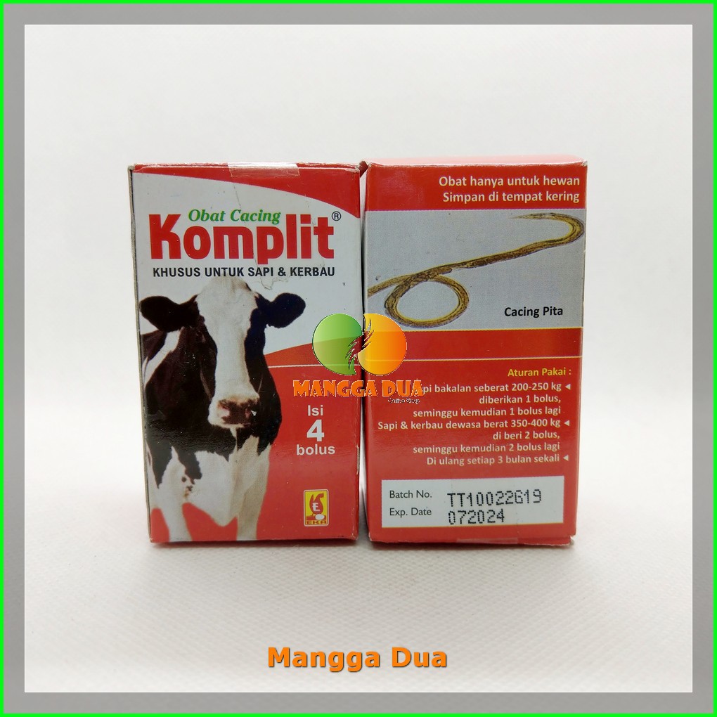 KOMPLIT 4 Bolus Original Pil Obat Cacing Perut hati Pita Gelang untuk Sapi Kerbau Tambah Nafsu Makan