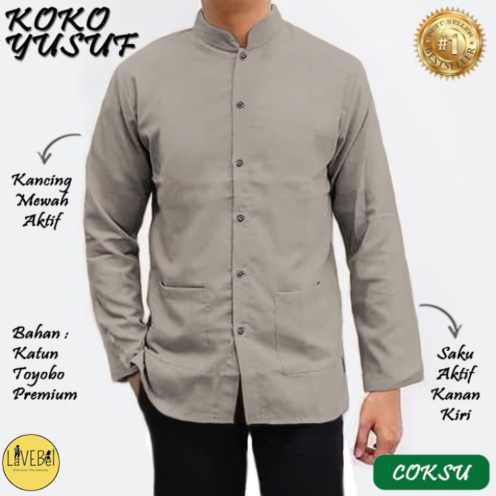 LVB - (GRATIS ONGKIR &amp; COD) Baju Koko YUSUF /uk.M,L,XL,XXL,3XL/TERBAIK,TERLARIS,TERMURAH/ALWI/Baju Muslim Pria KOKO KATUN Lengan Panjang/Muslimin/koko Ukuran JUMBO/Toyobo Premium/TERBARU 2021/25749-25755/ Sweet Ideal Style